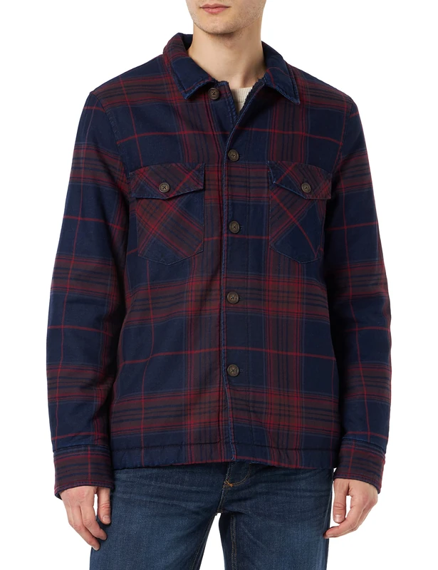 MUSTANG Men's Daniel Ch-jk Indigo Jacket, Indigo Twill Check 12347, XXL