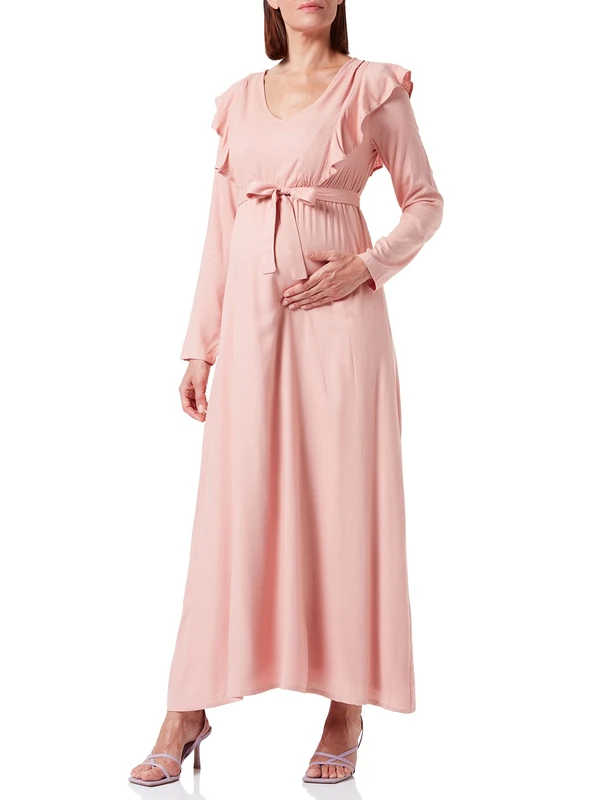 MAMALICIOUS Women's Midi Dress, Misty Rose, L
