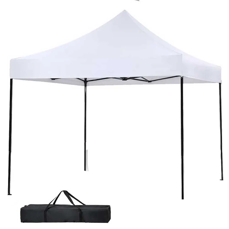 BAKAJI Gazebo Fabric Polyester Metal Structure Fair Market Garden (White)