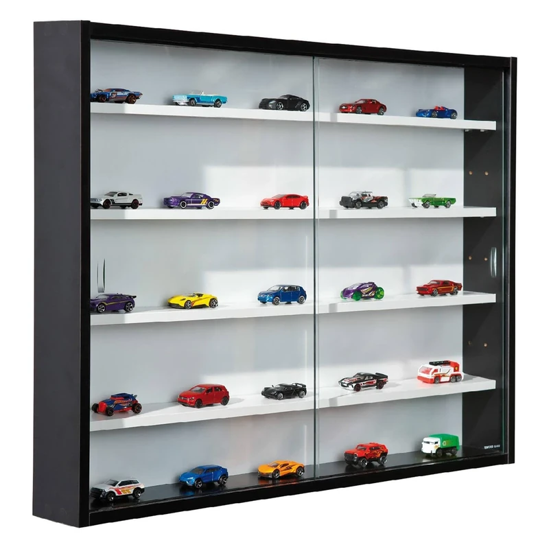 Dmora - Hanging showcase with internal shelves, black and white, 10 x 60 x 80 cm.