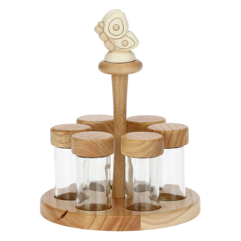 THUN - Spice rack with 6 Elegance containers