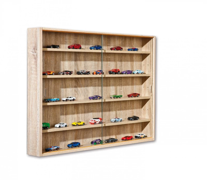 Dmora - Showcase with internal shelves, beige color, 10 x 60 x80 cm. - Image 1