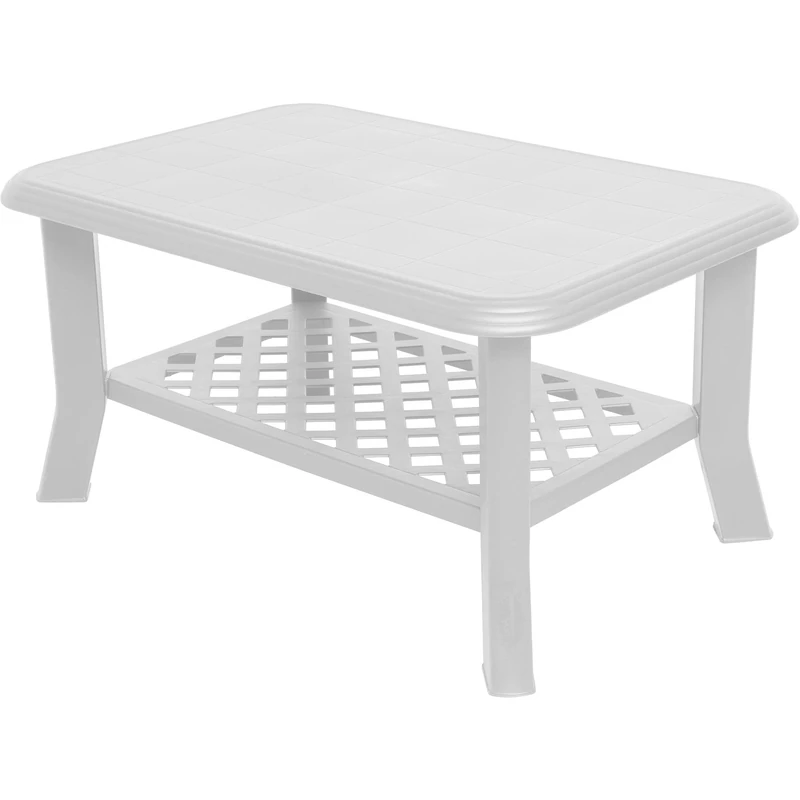 Dmora - Coffee table with magazine rack, Made in Italy, white color, Measurements 90 x 46 x 60 cm