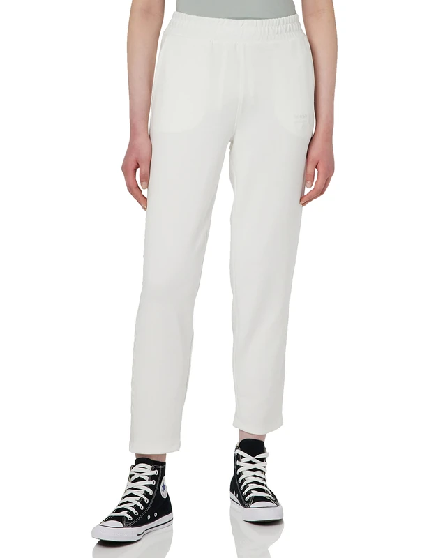 Tommy Hilfiger Women Tapered Trousers Stretch, White (Ecru), L