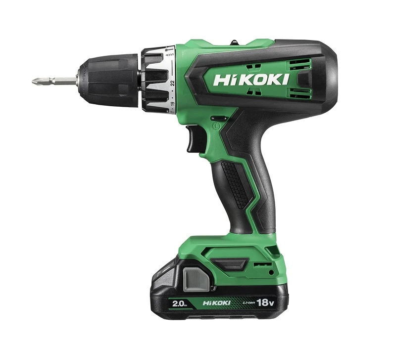 HiKOKI Schlagbohrschrauber DV18DF (18V, Li-Ion, Mechanisches 2-Gang Getriebe, 55 Nm Drehmoment, LED, im Transportkoffer INKL. 2 18V Akkus BSL1820M 18V