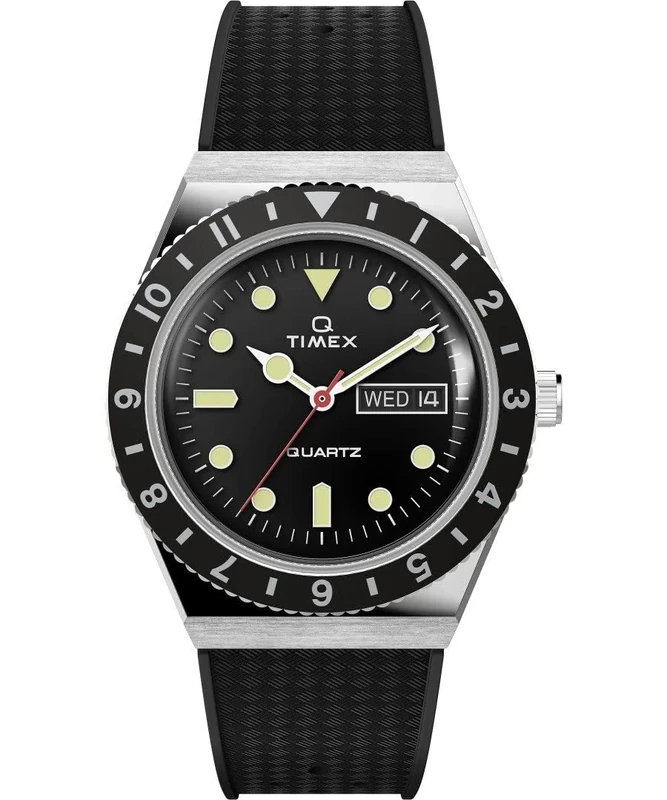 Timex Men's Analogue Watch with a Silicone Strap Q Reissue