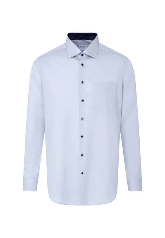 Seidensticker Men's Business Shirt - Regular fit - Non-Iron - Kent Collar - Long Sleeve - 100% Cotton