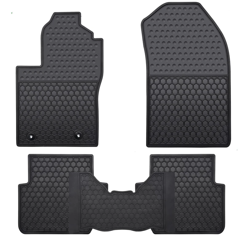 Megiteller Car Floor Mats Custom Fit for Ford Fiesta（Not Sport） 2011 2012 2013 2014 2015 2016 2017 2018 2019 Odorless Washable Heavy Duty Rubber (All Weather) Floor Liners Set Black