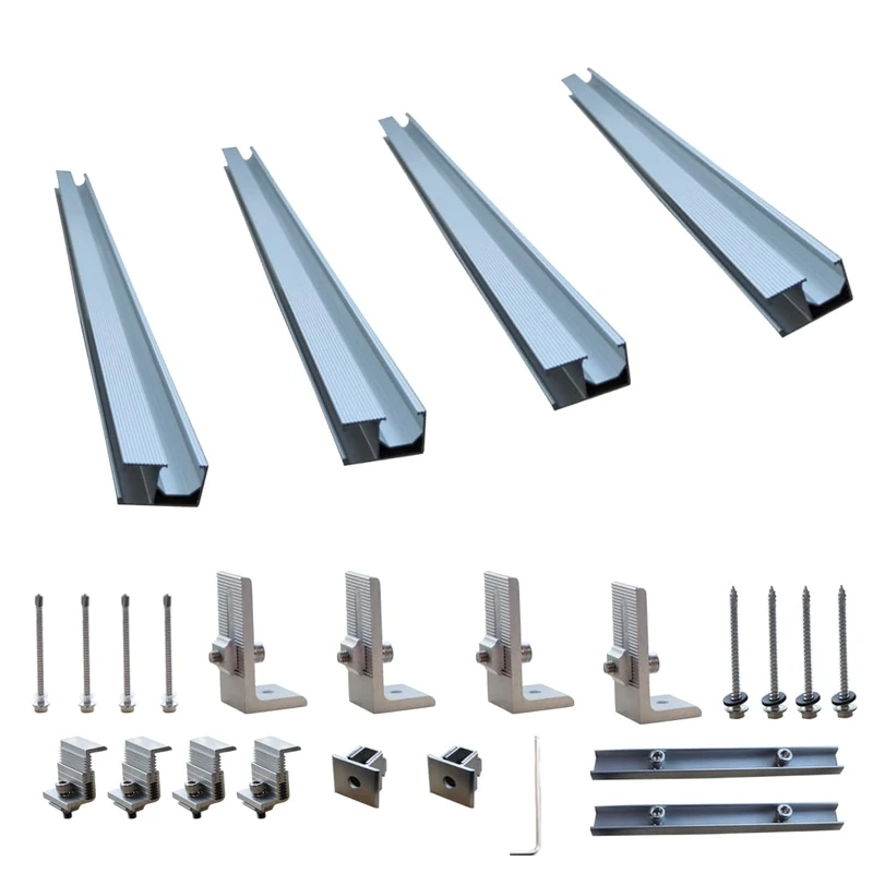 CMYYANGLIN Solar Panel Mounting Braket Kit System for Sloped Pitched Tin Roof, Silver