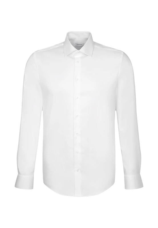 Seidensticker men's business shirt - slim fit - non-iron - Kent collar - long sleeve - 100% cotton ,Weiß ,38