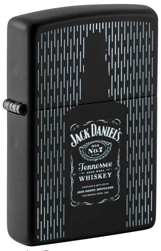 Zippo Windproof Lighter, Jack Daniel’s Design – Matt Black, Colour Image – Refillable, Reusable, Windproof Design – Comes in Gift Box – Made in USA