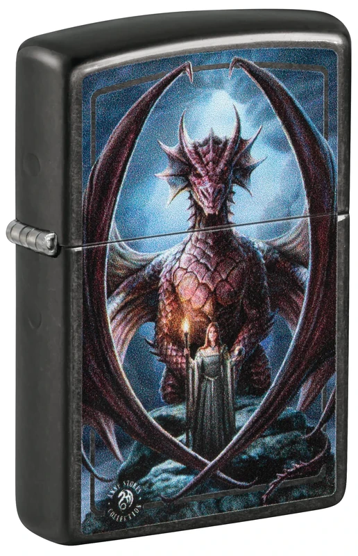 Zippo Windproof Lighter, Anne Stokes Design – Gray Dusk, Colour Image – Refillable, Reusable, Windproof Design – Comes in Gift Box – Made in USA