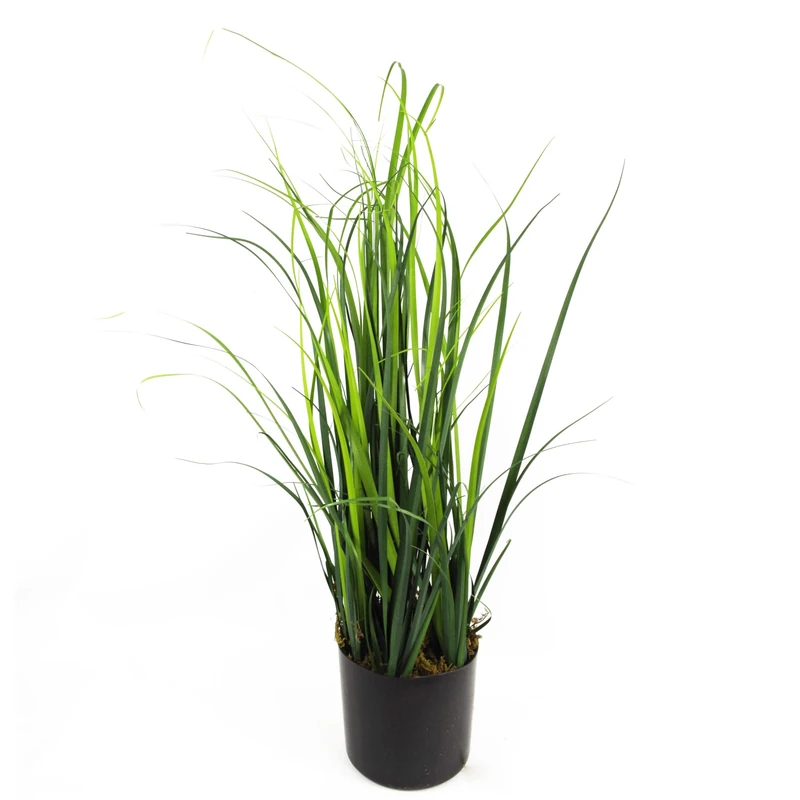 Leaf Design UK Realistic Artificial Grass Plant with Pot, Lemongrass, 60cm