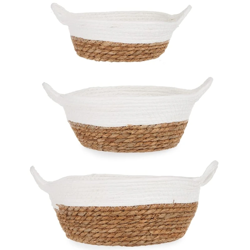 Set 3 Baskets Alga White Handles 34X30X14 - Image 1