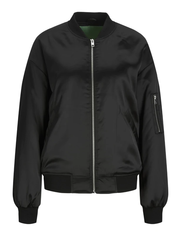 JJXX Women's JXMADISON Satin Bomber Jacket, Black, S