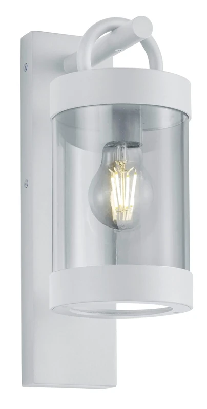 Trio Leuchten Sambesi 204160131 Outdoor Wall Light Die-Cast Aluminium White Matt Acrylic Clear Exclusive 1x E27 Twilight Sensor