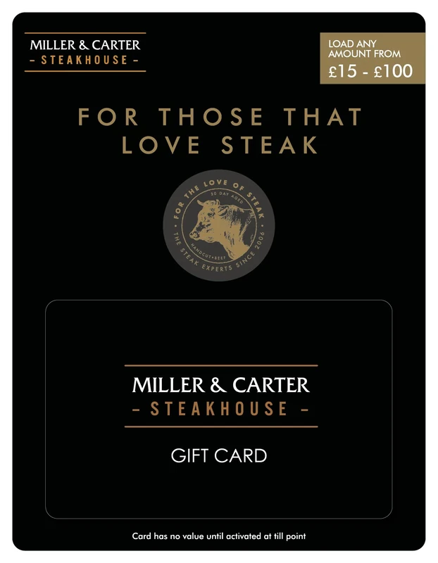 Miller and Carter Gift Card (100GBP) - UK Redemption - Delivered via Post - Image 1