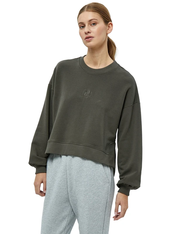Beyond Now Cassie GOTS Crew Neck Sweatshirt | Green Sweatshirts For Women Uk | Spring Sweater For Women | Size XL