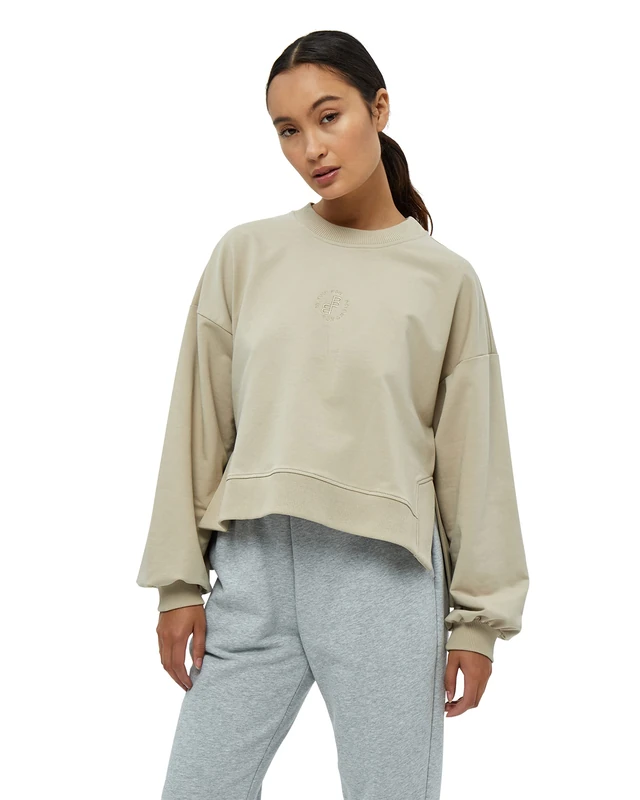 Beyond Now Cassie GOTS Crew Neck Sweatshirt | Beige Sweatshirts For Women Uk | Spring Sweater For Women | Size XL