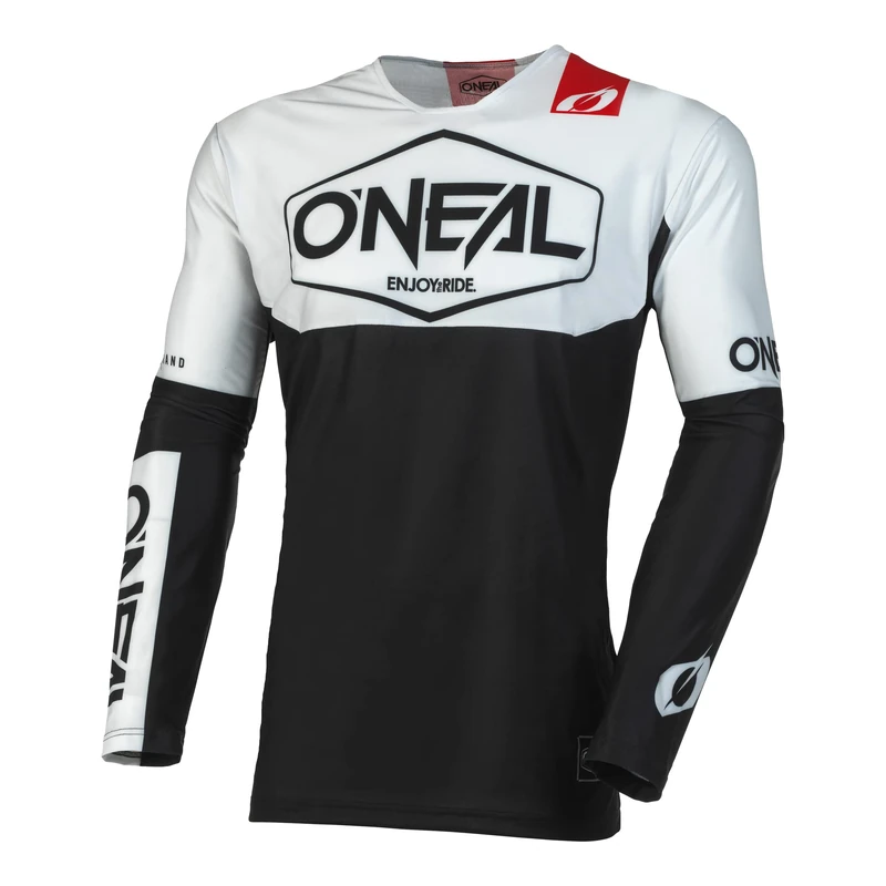 O'NEAL Motocross Shirt Long Sleeve MX Enduro DH FR Downhill Freeride Athletic Fit, Quick Drying, Cuffless Sleeves Mayhem Youth Jersey HEXX V.23 Children, black/white, 8- 9 Years