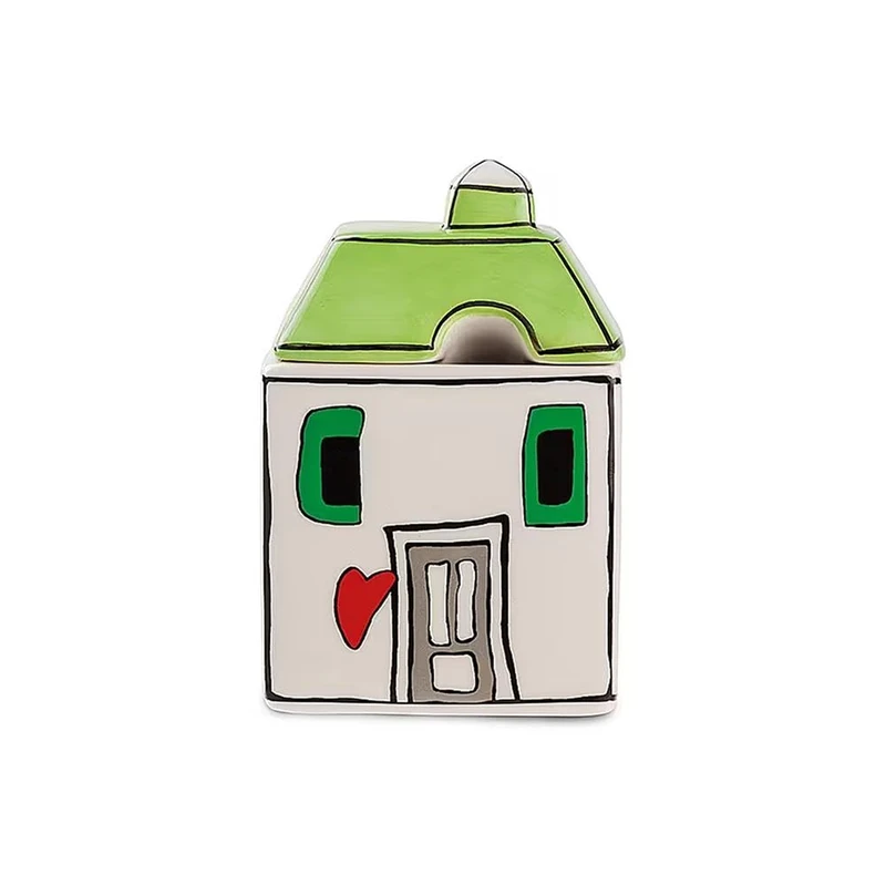 EGAN Sugar Bowl Le Casette Collection. Object Made of Green Porcelain. Size: 7 x 11 cm. Reference is 192015