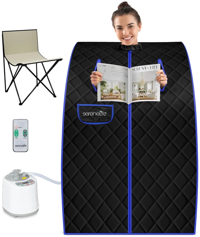 SereneLife Home Sauna Pod, Steam Portable Sauna Tent for One Person, Mini Portable Steam Room for Home & Indoor, for Detox & Weight Loss