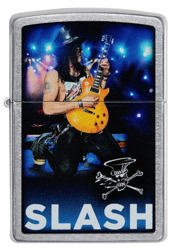 Zippo Windproof Lighter - Model Slash - Street Chrome Finish with Colour Image - Refillable - Reusable - Windproof Design - Gift Box - Made in USA