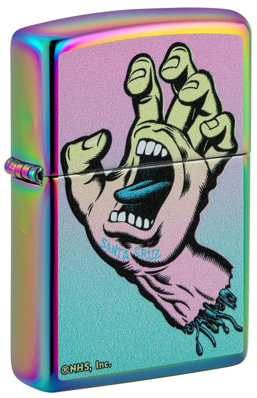 Zippo Windproof Lighter - Santa Cruz - Multi Colour - Refillable for Lifetime Use - Adjustable Flame - Gift Box - One Box - Metal Construction - Made in USA