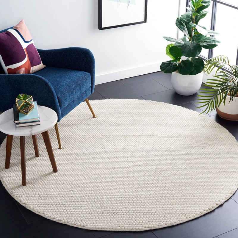 Safavieh Natural Fiber Rug for Living Room, Dining Room, Bedroom - Natural Fiber Collection, Short Pile, in Ivory, 120 x 120 cm - Image 1