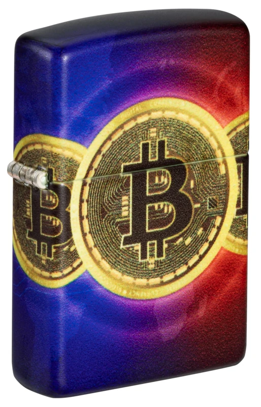 Zippo Windproof Lighter - Bitcoin Model - 540 Colour Print in Multicolour - Refillable - Reusable - Windproof Design - Gift Box - Made in USA
