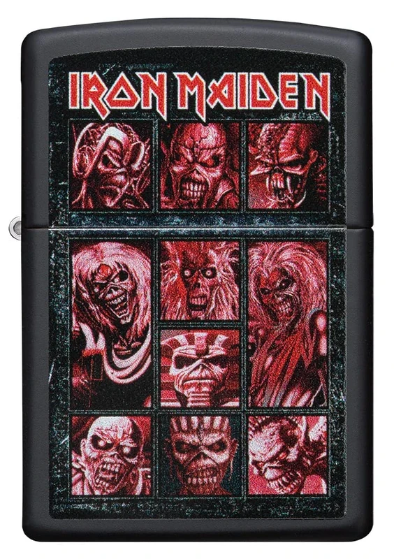 Zippo Windproof Lighter - Iron Maiden Model - Colour Image with Black Matte Finish - Refillable - Reusable - Windproof Design - Gift Box - Metal - Made in USA