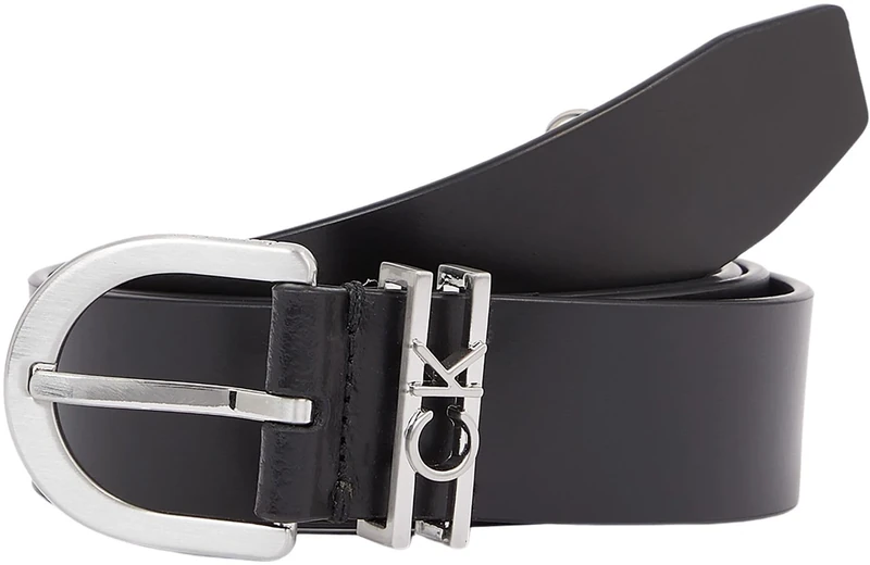 Calvin Klein Women Loop Belt 3.0 cm Leather, Black (Ck Black), 80