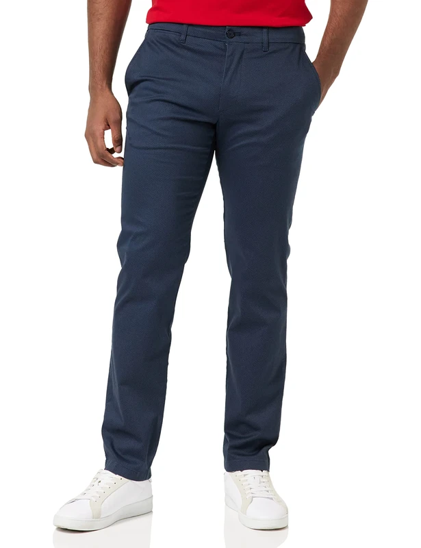 Tommy Hilfiger Men Denton Printed Structure Trousers Chino, Blue (Desert Sky), 30W / 32L - Image 1