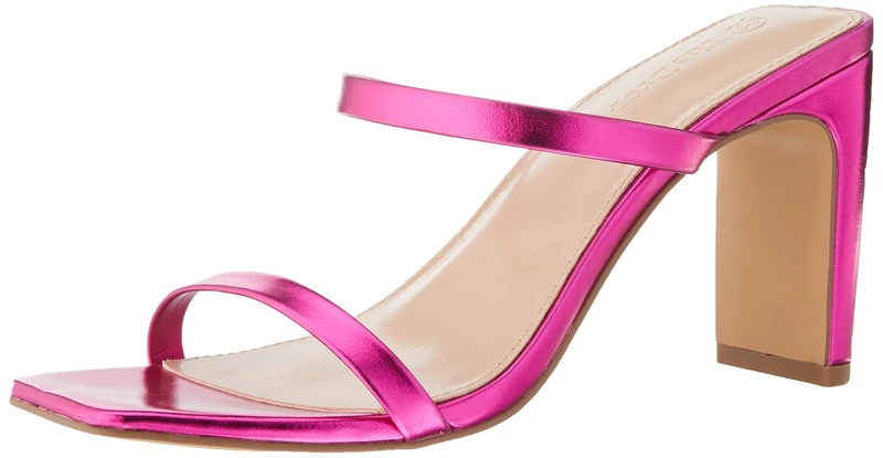 The Drop Women's Avery Square-Toe Two-Strap High Heeled Sandal Rose Pink, 6.5