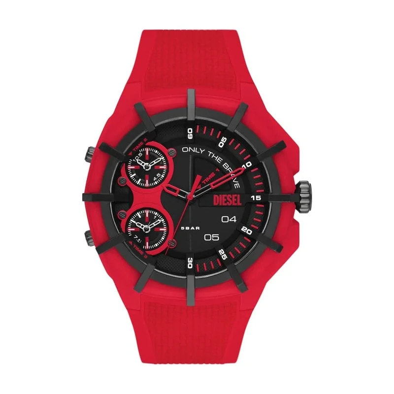 Diesel Watch for Men Framed, Three Hand Movement, 51 mm Multi Nylon Case with a Silicone Strap, DZ1989