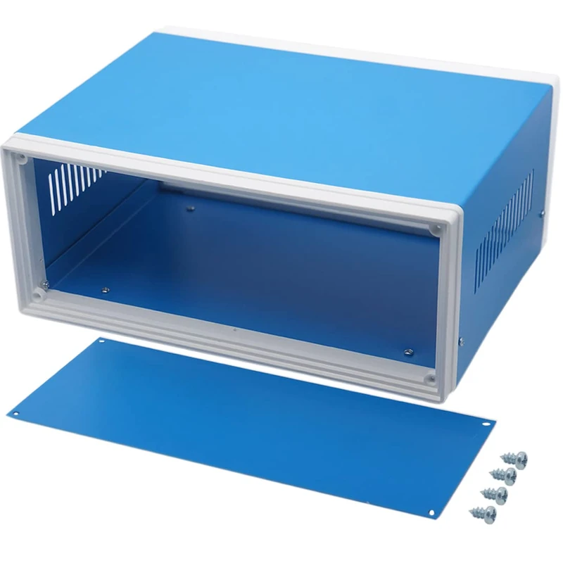 Zulkit Electronic Enclosures Blue Metal Enclosure Project Case DIY Box Junction Case Enclosure Preventive Case 12.6x10.6x4.7inch (320x268x120mm)