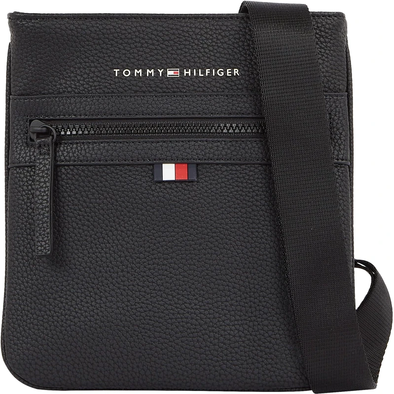 Tommy Hilfiger Men’s Essential PU Mini Crossover Bag, Black (Black), One Size