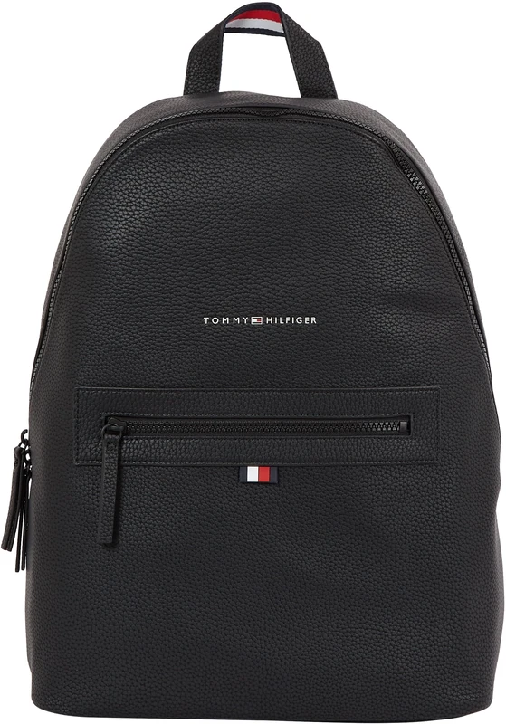 Tommy Hilfiger Men’s Essential PU Hand Luggage Backpack, Black (Black), One Size