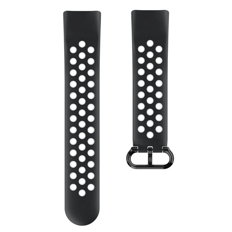 Hama Fitbit Watch Strap 22 mm Adjustable Replacement Strap for Smartwatch Fitbit Charge 5, Breathable Sports Strap, Silicone Replacement Strap, Stainless Steel Press Stud