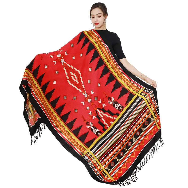 DANA XU Women's PPH22032 Pashmina Shawl, Multicolor 136, 9643 INCHES