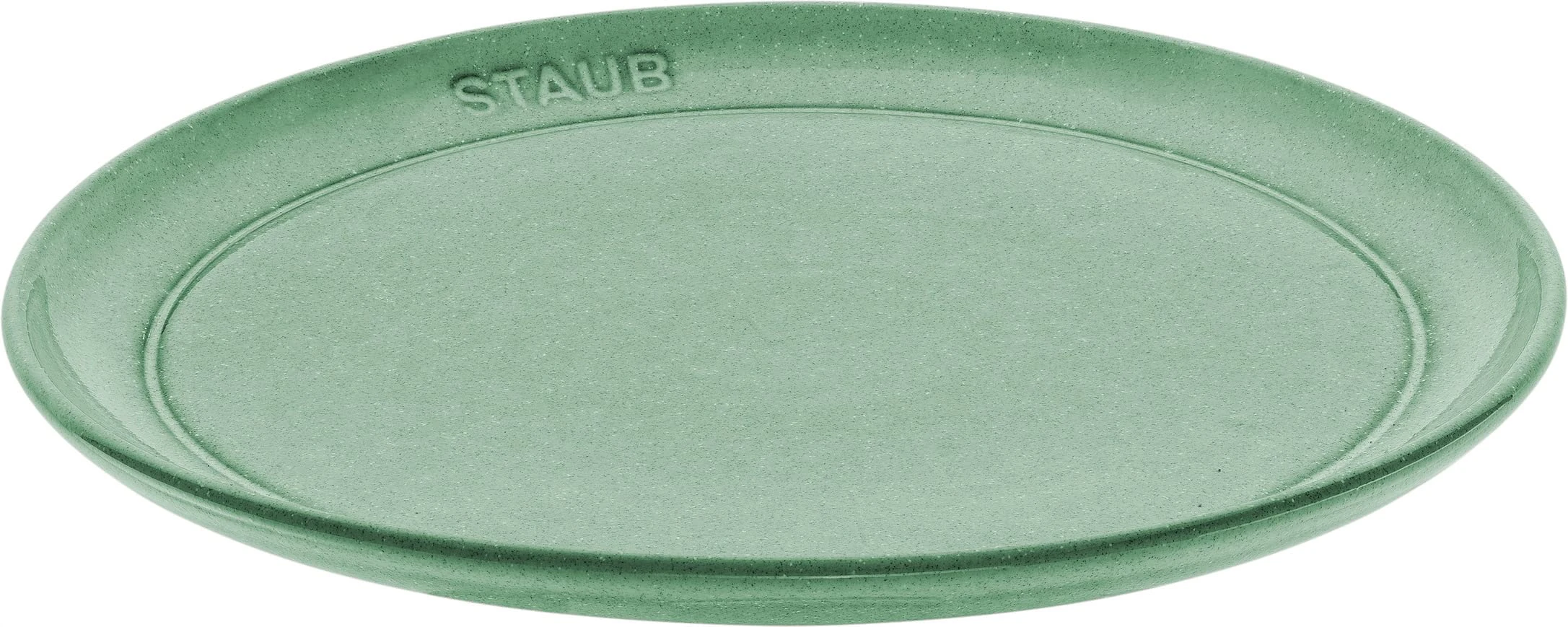 STAUB Dining Line Flat Plate 22 cm Sage Green Ceramic Scratch-Resistant