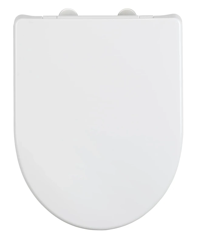 WENKO Sindia toilet seat, 300 kg toilet seat with Easy-Close soft-closing mechanism and hygienic 1-button Fix-Clip stainless steel fixing, made of unbreakable Duroplast, 36.5 x 46.5 cm, white