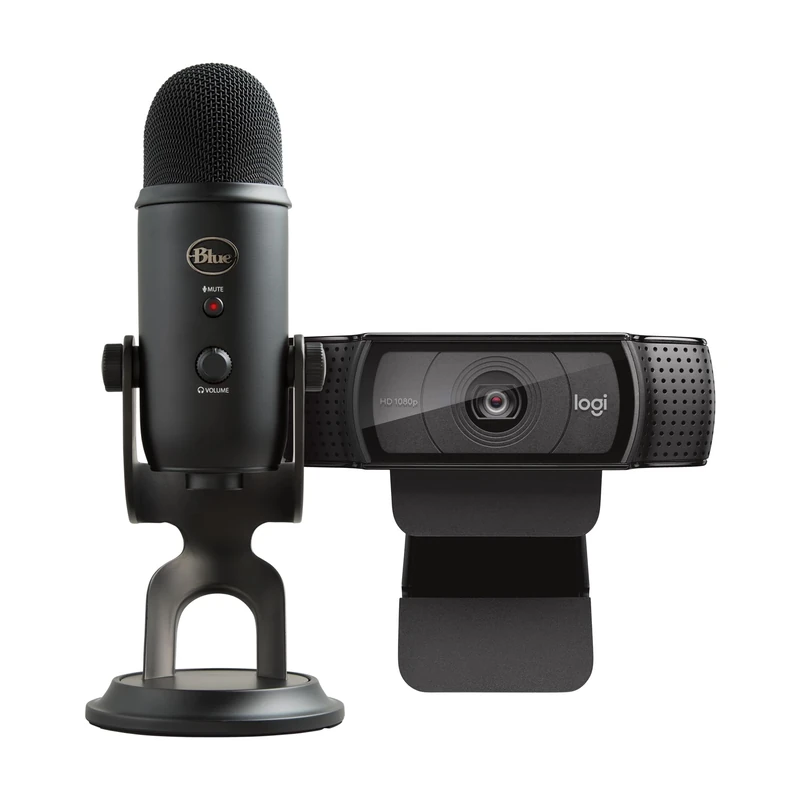 Blue Microphones Yeti and Logitech C920 HD Pro - Webcam and microphone combo to look and sound like a true professional, for video conferencing, work from home, Zoom, PC and Mac