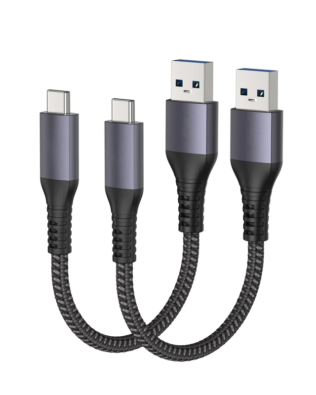 Maxonar USB C Cable[10Gbps Data] USB3.2Gen2 Type C Android Auto Cable QC3.0 3.1A USB A to C Fast Charger for Samsung Note20 Galaxy S23/S22/S21/S20 Z Flip 5 Tab S9 Pixel 8 Pro (2Pack, Grey, 15CM) - Image 1