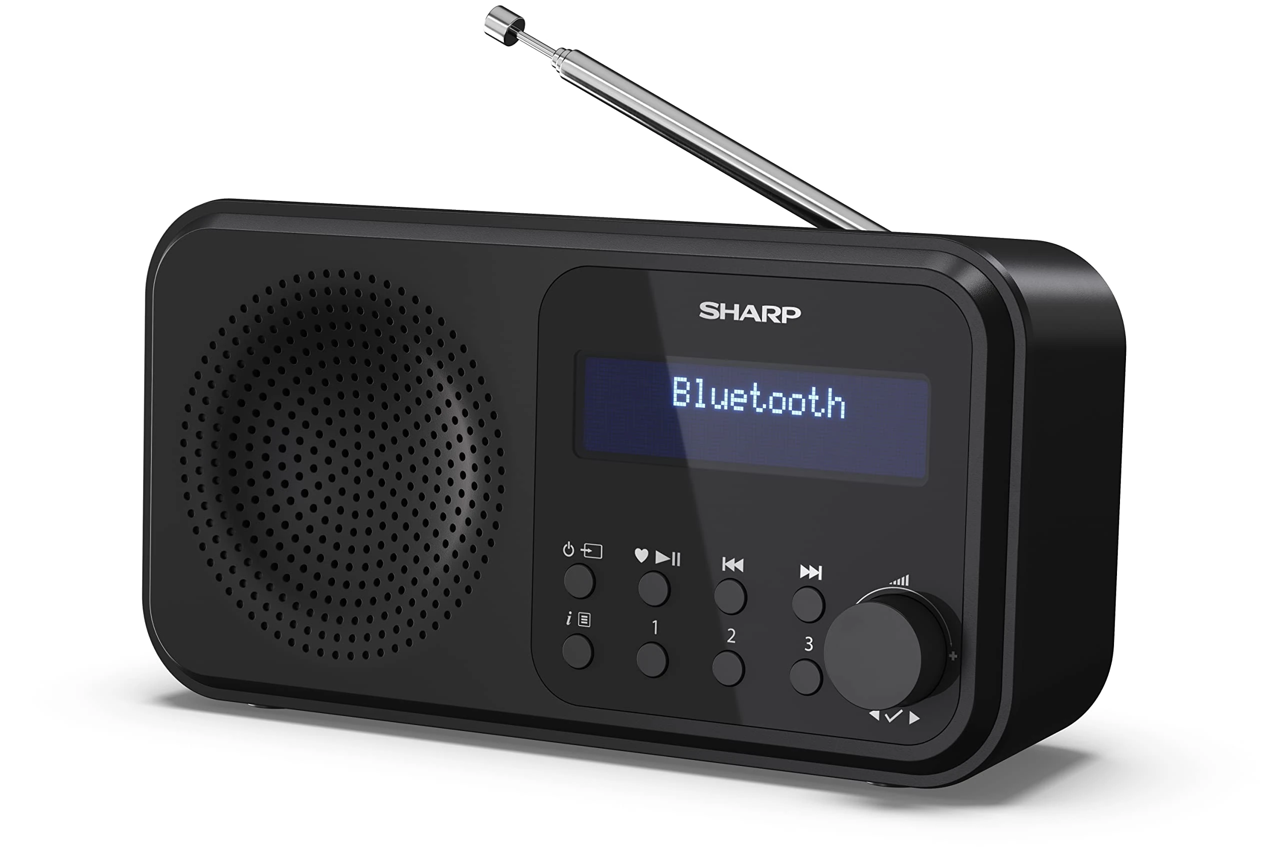 SHARP DR-P420(BK) Tokyo Portable Digital Radio – Bluetooth 5.0, DAB+/FM, Compact, USB/Battery Powered, Dual Alarm, 40 Presets, 3.5mm Jack – Midnight Black