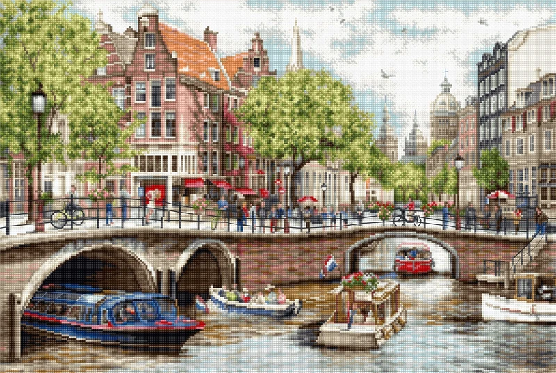 Cross Stitch Kit Luca-S Gold - Amsterdam, BU5005, Needlecraft Kit