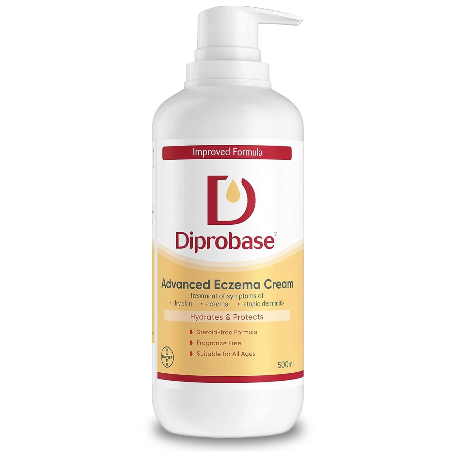 Diprobase Advanced Eczema Cream for Treatment of Symptoms of Dry Skin, Eczema and Atopic Dermatitis, 500ml Pump