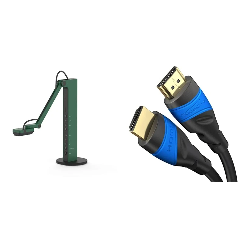 Ipevo VZ-R HDMI/USB Dual Mode 8MP Visual Communication Tool & 4K HDMI Cable - 5m - with an A.I.S shielding - designed in Germany - supports (4K@120Hz, 1080p ARC/HDCP, blue)