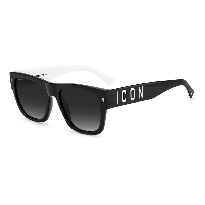 Dsquared Dsi Icon 0004/s 80S/9O BLACK WHITE Sunglasses Unisex Acetate, Standard, 19