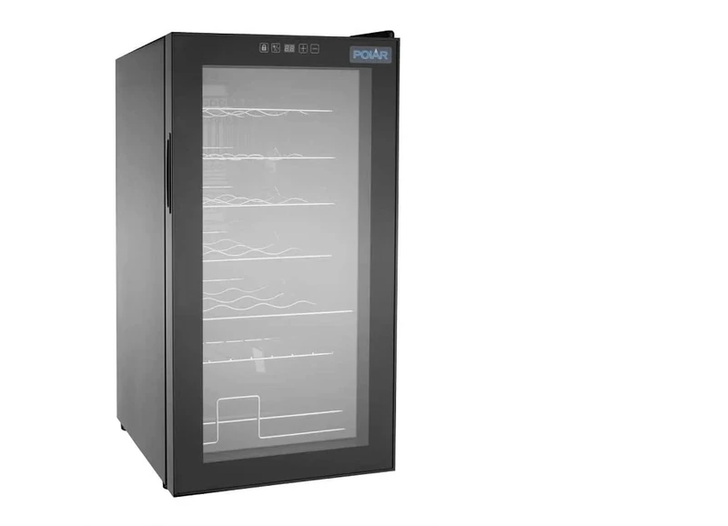 Polar C-Series 28 Bottle Table Top Wine Fridge - Removable Shelves, LED Control Panel, Energy Rating G CC066